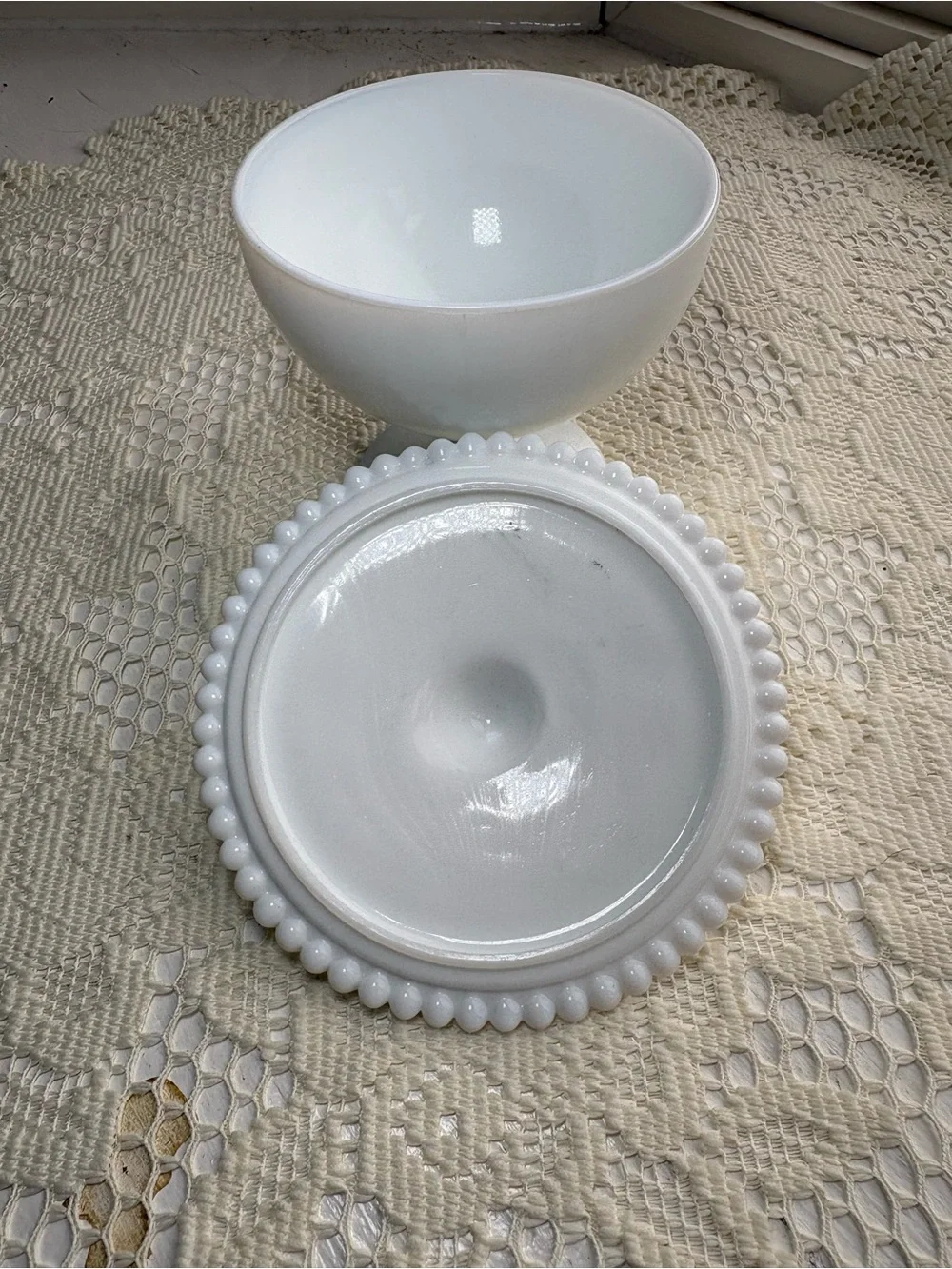 Classic White Milk Glass Covered Compote - Elegant Home Accent